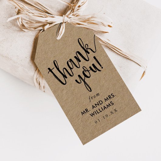 Einfache Rustic Kraft Hochzeit Vielen Dank Geschenkanhänger