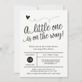 Einfache rustikale Babydusche, geschlechtsneutral Einladung (Vorderseite)