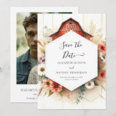 Einfache rustikale Barnyard-Hochzeit Save The Date (Vorne/Hinten)