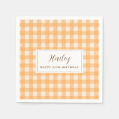 Einfache rustikale Bauer Thema orange Papier Napki Serviette (Vorderseite)