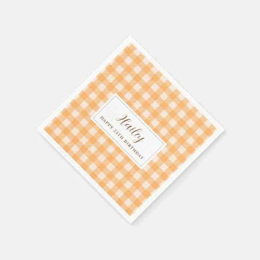 Einfache rustikale Bauer Thema orange Papier Napki Serviette (Ecke)