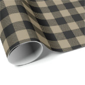 Einfache rustikale Black Beige Buffalo Karierte Ka Geschenkpapier (Rolleneckpunkt)