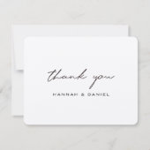 Einfache rustikale Black Script Brown Kraft Hochze Dankeskarte (Vorderseite)