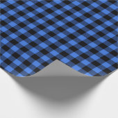 Einfache rustikale Blue Black Buffalo Karierte Kar Geschenkpapier (Ecke)