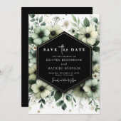 Einfache rustikale Blume feiern Grüne Hochzeit Save The Date (Vorne/Hinten)