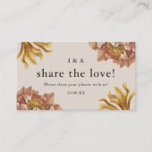 Einfache rustikale Blumenhochzeit teilen Liebe Begleitkarte (Vorderseite)