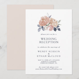 Einfache rustikale Blumenhochzeitsempfangs-Einladu Einladung