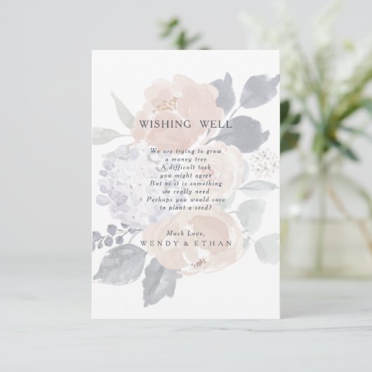 Einfache rustikale Blumenkarte zum Hochzeitswünsch Begleitkarte (Stehend Vorderseite)