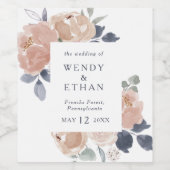 Einfache rustikale Blumenweinsorte Weinetikett (Einzelnes Label)