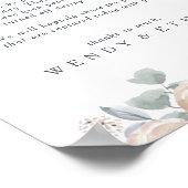 Einfache rustikale Blütensignatur Poster (Ecke)