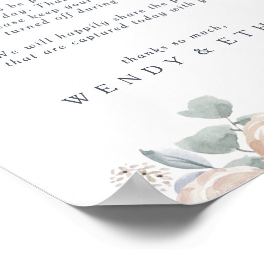 Einfache rustikale Blütensignatur Poster (Ecke)