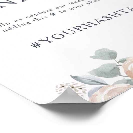 Einfache rustikale Blütensignatur Poster (Ecke)