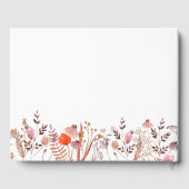 Einfache Rustikale Boho-Chic-Wildblumen-Foto-Hochz Gästebuch (Rückseite)