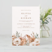 Einfache rustikale Boho-Hochzeit im Herbst Einladung (Stehend Vorderseite)