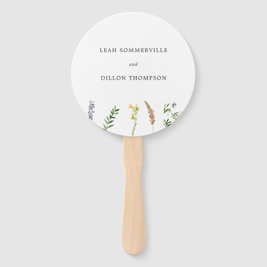 Einfache Rustikale Boho Wildblume Hochzeit Fächer (Vorderseite)