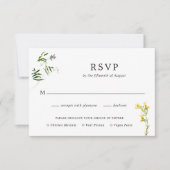Einfache Rustikale Boho Wildblume Hochzeit RSVP Karte (Vorderseite)
