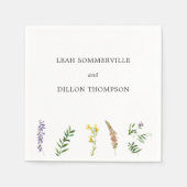 Einfache Rustikale Boho Wildblume Hochzeit Serviette (Vorderseite)