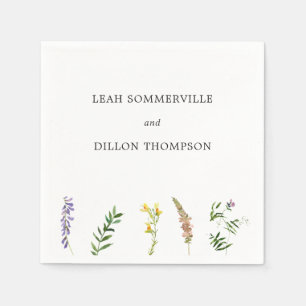 Einfache Rustikale Boho Wildblume Hochzeit Serviette