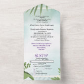 Einfache rustikale Botanische Blumenhochzeit All In One Einladung (Innen Boden)