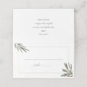 Einfache Rustikale Botanische Kräuterhochzeit Platzkarte (Außenseite Aufgefaltet)