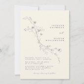 Einfache rustikale Botanische Minimalistische Hoch Einladung (Vorderseite)