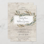 Einfache rustikale Brauerei mit weißem Holz und Wa Einladung (Vorne/Hinten)