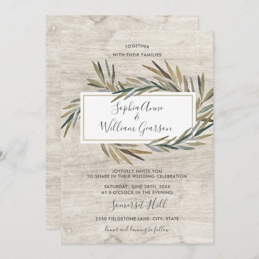 Einfache rustikale Brauerei mit weißem Holz und Wa Einladung (Vorne/Hinten)