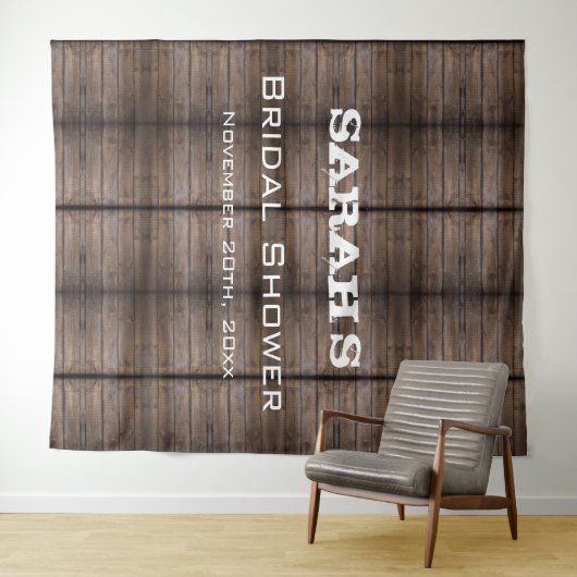 Einfache rustikale Brautparty Wandteppich (Beispiel (Horizontal))