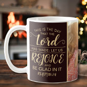 Einfache rustikale Brawn & Gold Bible Verse Christ Kaffeetasse