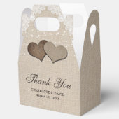 Einfache rustikale Burlap-Gastgeschenk Hochzeit Geschenkschachtel (Geöffnet)