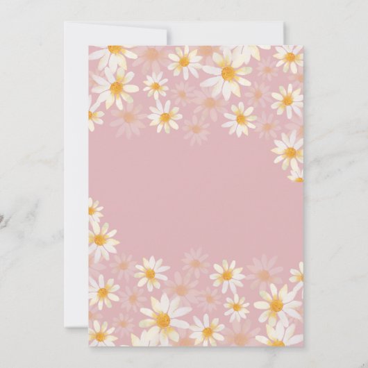 Einfache rustikale Daisy Baby Dusche Einladung (Rückseite)