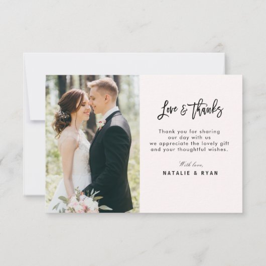 einfache rustikale Dankeschön Hochzeitskarte Dankeskarte (Rückseite)