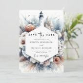 Einfache Rustikale Elegance Hochzeit im Leuchtturm Save The Date (Stehend Vorderseite)