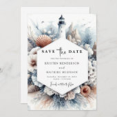 Einfache Rustikale Elegance Hochzeit im Leuchtturm Save The Date (Vorne/Hinten)