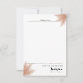 Einfache rustikale Elegant mit Foto Hochzeit Dankeskarte (Vorderseite)