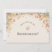 Einfache Rustikale Fall Beige Bridesmaid Vorschlag Einladung (Vorderseite)