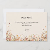 Einfache Rustikale Fall Beige Bridesmaid Vorschlag Einladung (Rückseite)