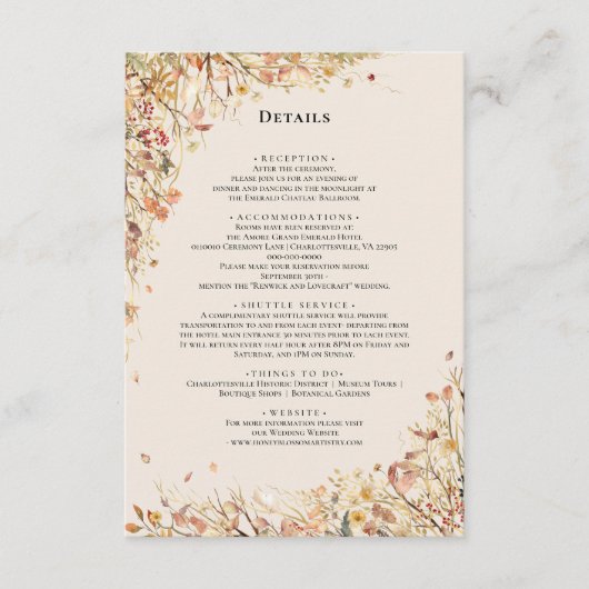 Einfache rustikale Fall Beige für die Hochzeit Mon Begleitkarte (Vorderseite)