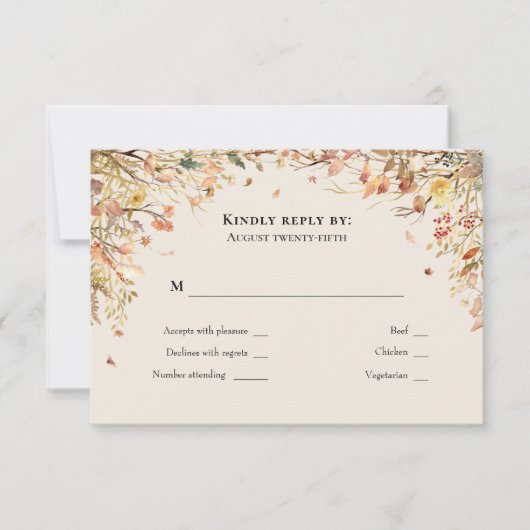 Einfache Rustikale Fall Beige-Hochzeitssache-UAWG RSVP Karte (Vorderseite)