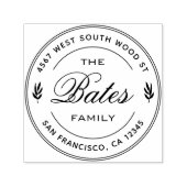 Einfache rustikale Familienname Rücksendeadresse Permastempel (Design)