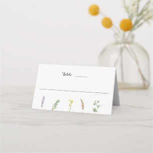 Einfache Rustikale Florale Boho Wildblumen Hochzei Platzkarte