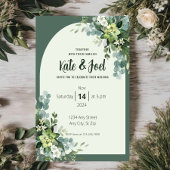 Einfache rustikale florale Hochzeitseinladung Einladung