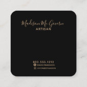 Einfache rustikale, florale Kraft Handmade Busines Quadratische Visitenkarte (Rückseite)