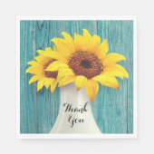 Einfache rustikale Gelbblüte Vielen Dank Serviette (Vorderseite)
