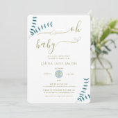 Einfache rustikale Gender Neutral Baby Dusche Einladung (Stehend Vorderseite)