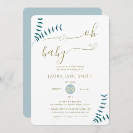 Einfache rustikale Gender Neutral Baby Dusche Einladung