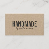 Einfache rustikale, handgemachte Social Media Kraf Visitenkarte (Vorderseite)