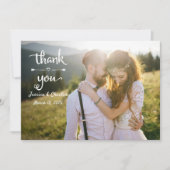 Einfache rustikale Handschrift Hochzeit Foto Viele Dankeskarte (Vorderseite)