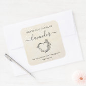 Einfache rustikale, hausgemachte Kerzen-Aufkleber Quadratischer Aufkleber (Umschlag)