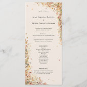 Einfache rustikale Herbst-Beige-Hochzeit-Flat Programm (Vorderseite)